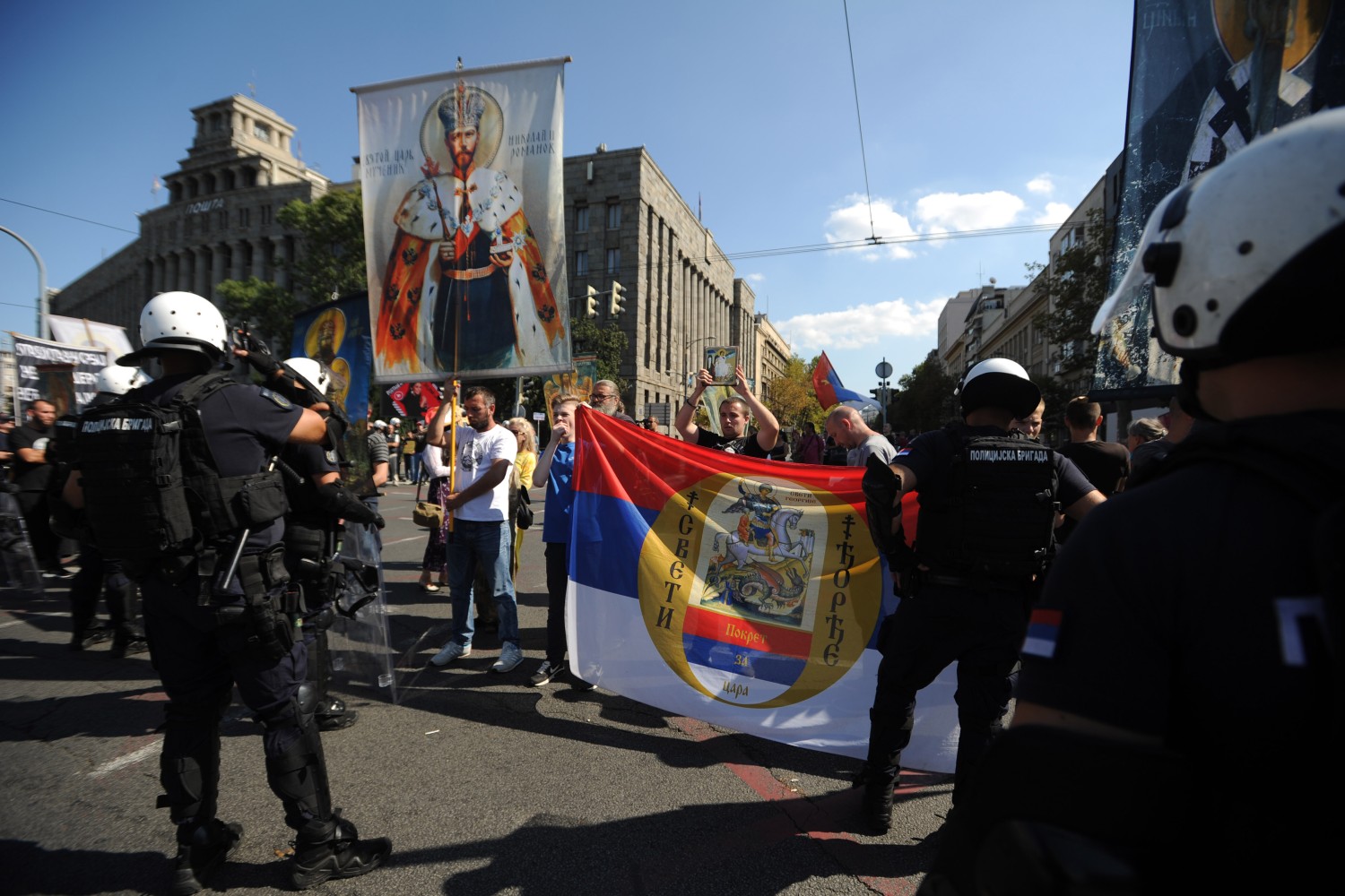 Protestni skup protiv održavanja Parade ponosa u Beogradu, 15. septembar 2019. (Foto: Tanjug/Filip Krainčanić)